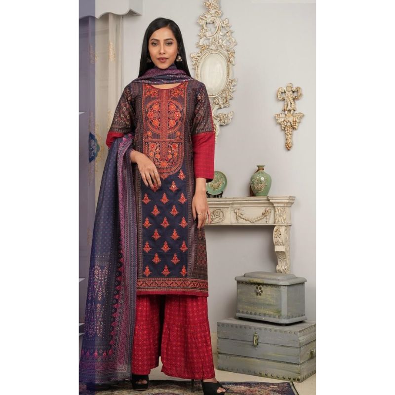 Embroidery Three Piece-10
