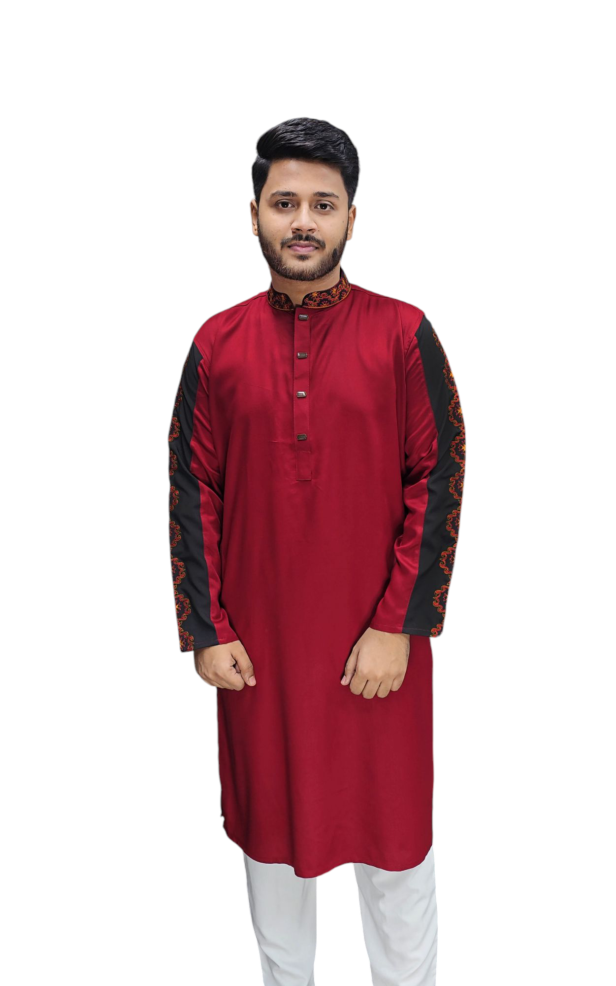 Embroidery sleeve Contrast Punjabi-1