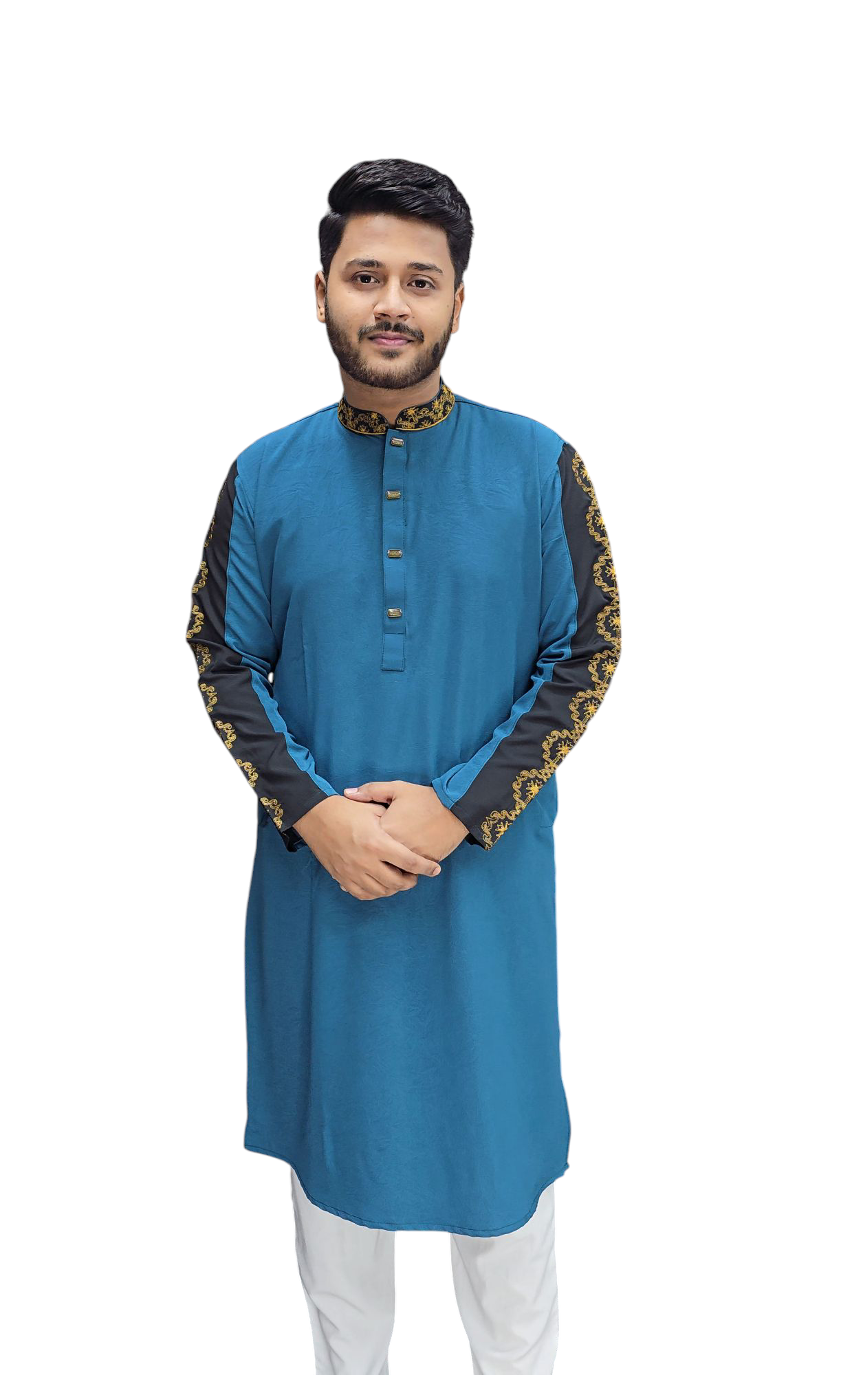 Embroidery sleeve Contrast Punjabi-2