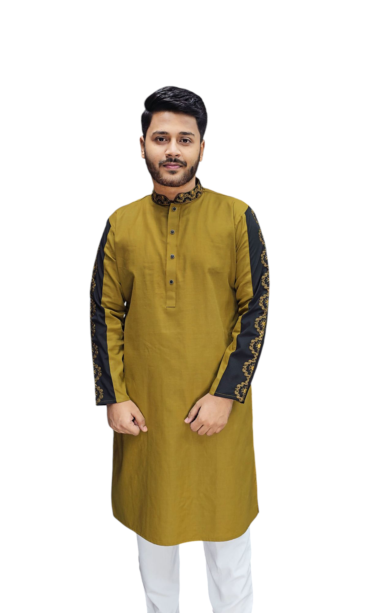 Embroidery sleeve Contrast Punjabi-4