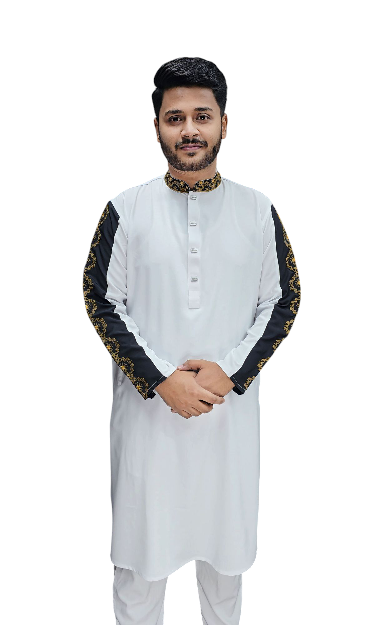 Embroidery sleeve Contrast Punjabi-5