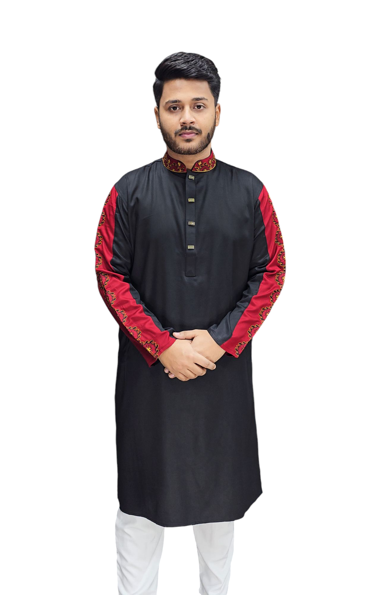 Embroidery sleeve Contrast Punjabi-6