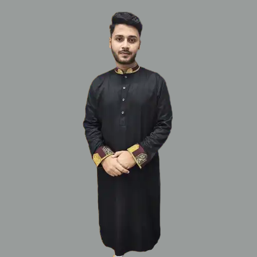 Premium Contrast Embroidery Panjabi-1