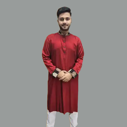 Premium Contrast Embroidery Panjabi-2